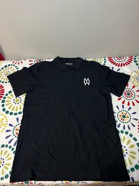 Morgan Wallen Official Merchandise Logo Pique Polo Shirt Black Size: M